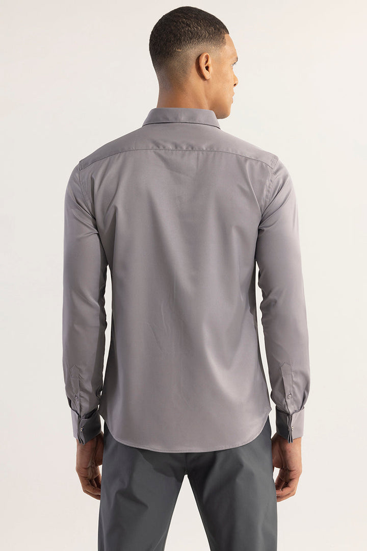 Double Cuff Simple Grey Shirt