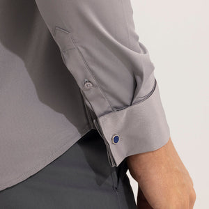 Double Cuff Simple Grey Shirt