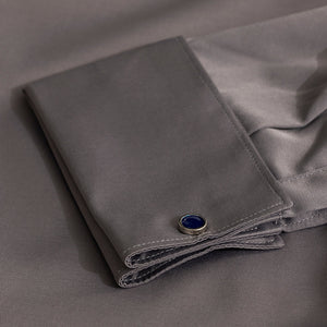 Double Cuff Simple Grey Shirt