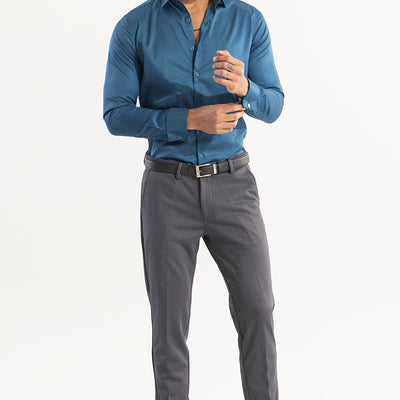 Double Cuff Aegean Blue Shirt