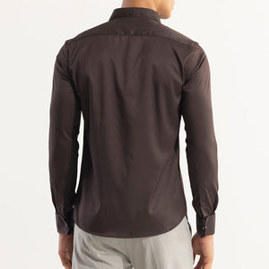Double Cuff Walnut Brown Shirt