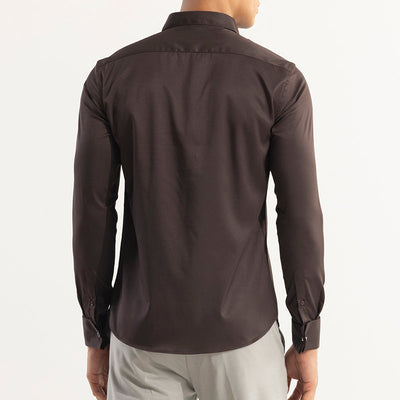 Double Cuff Walnut Brown Shirt