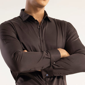 Double Cuff Walnut Brown Shirt