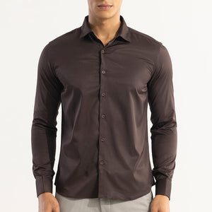 Double Cuff Walnut Brown Shirt
