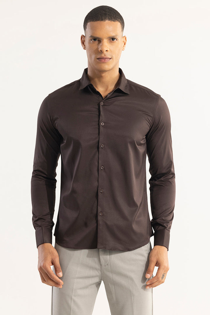 Double Cuff Walnut Brown Shirt