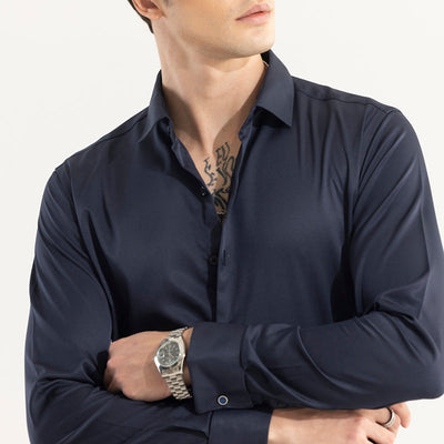 Double Cuff Navy Shirt