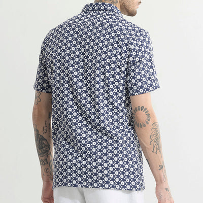 ArtisanAura Blue Embroidered Shirt