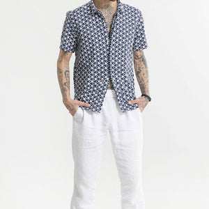 ArtisanAura Blue Embroidered Shirt