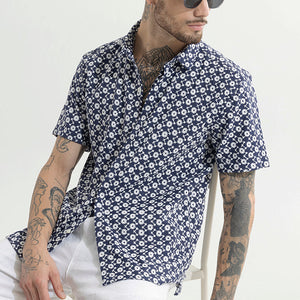 ArtisanAura Blue Embroidered Shirt