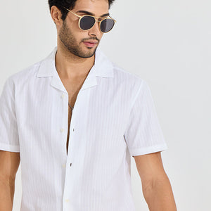 Braided Twisted Line White Shirt