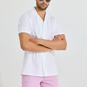 Braided Twisted Line White Shirt