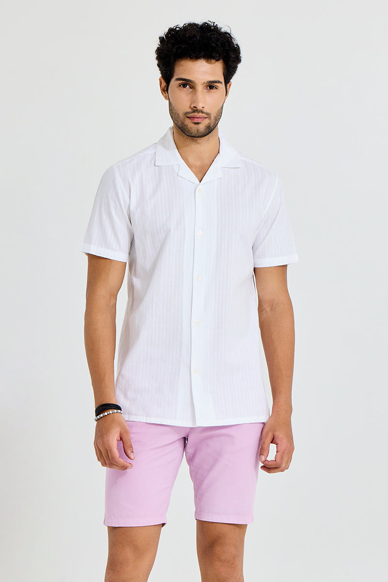 Braided Twisted Line White Shirt