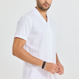 Braided Twisted Line White Shirt