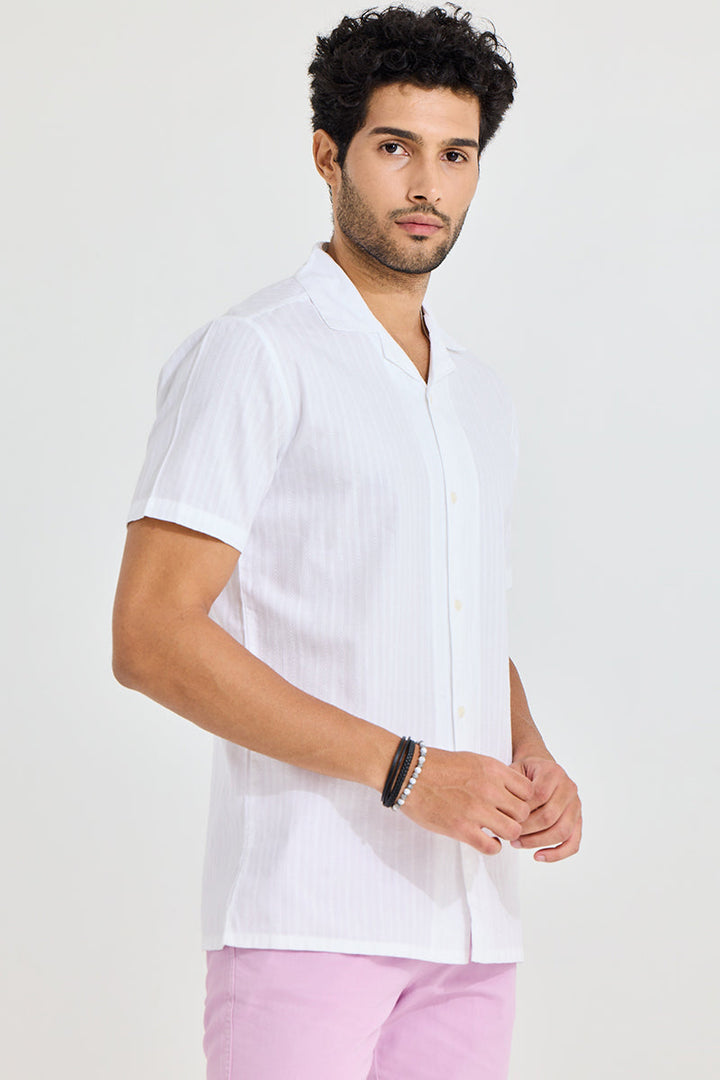 Braided Twisted Line White Shirt