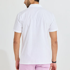 Braided Twisted Line White Shirt