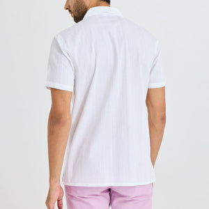 Parallel Wave Design White Shirt