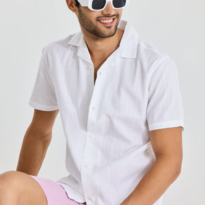 Parallel Wave Design White Shirt