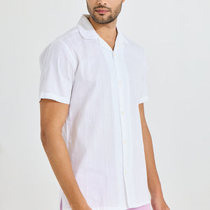 Parallel Wave Design White Shirt