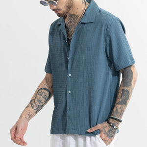 Absolute Seer Sucker Steel Blue Shirt