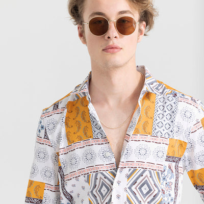 Pixel Patches White Shirt