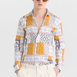 Pixel Patches White Shirt