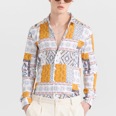 Pixel Patches White Shirt