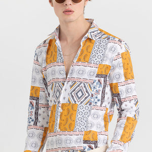Pixel Patches White Shirt