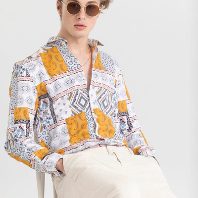Pixel Patches White Shirt