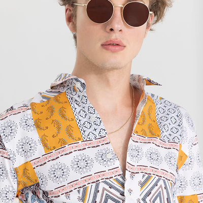 Pixel Patches White Shirt