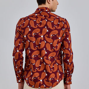 Vibrant Paisley Red Shirt