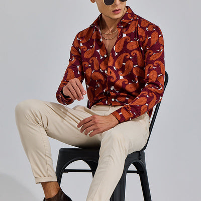 Vibrant Paisley Red Shirt