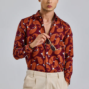 Vibrant Paisley Red Shirt