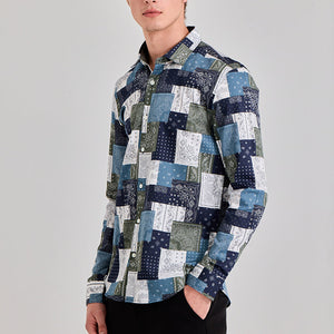 Mosaic Boteh Blue Shirt