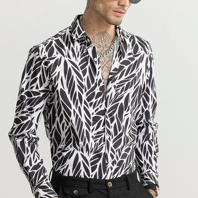 MirageMosaic Leaf White Shirt