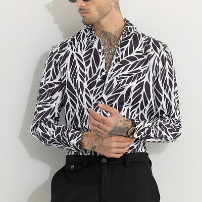 MirageMosaic Leaf White Shirt