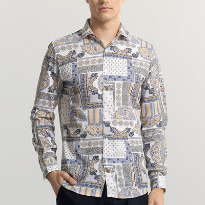 EthnoElegance Blue Shirt