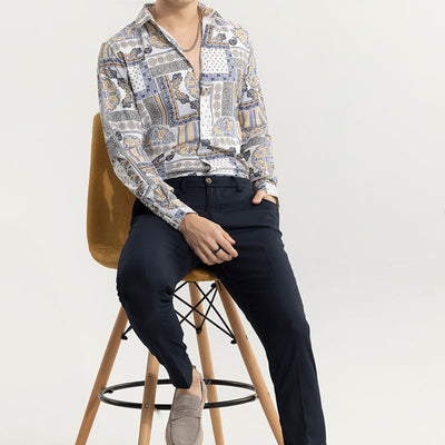 EthnoElegance Blue Shirt