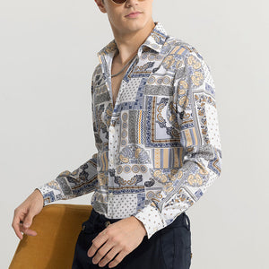 EthnoElegance Blue Shirt