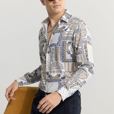 EthnoElegance Blue Shirt
