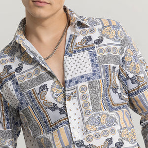 EthnoElegance Blue Shirt