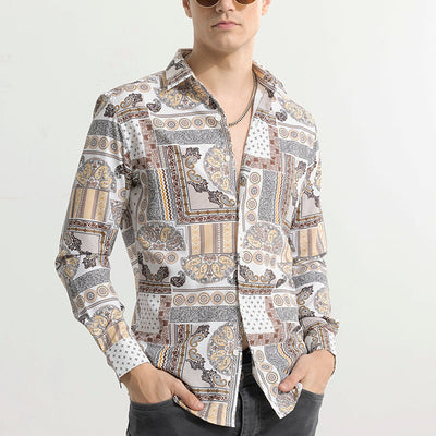 EthnoElegance Brown Shirt