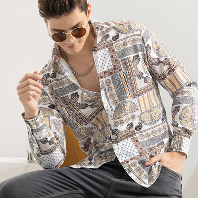 EthnoElegance Brown Shirt