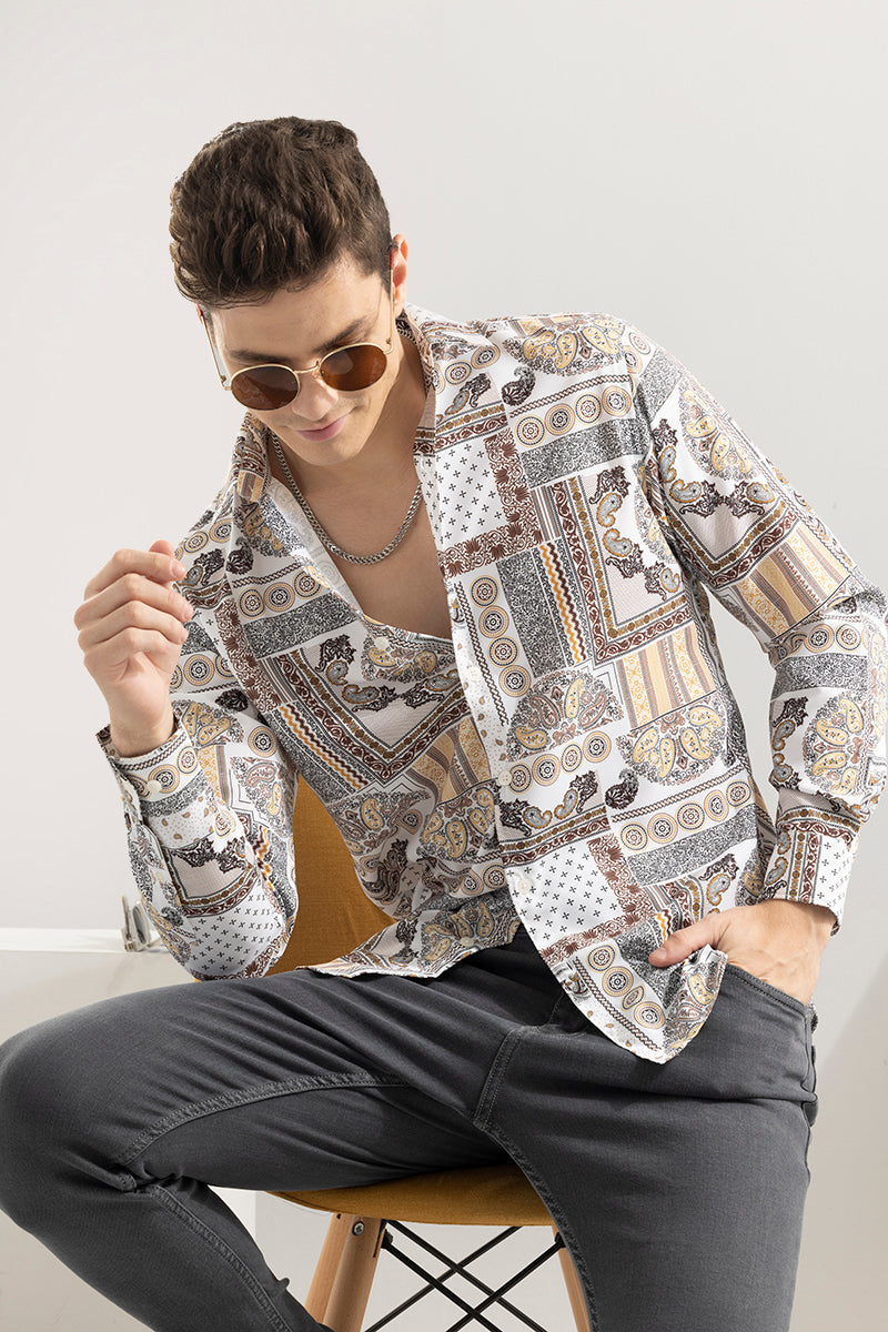 EthnoElegance Brown Shirt