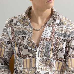 EthnoElegance Brown Shirt
