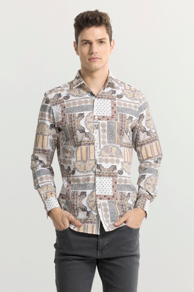 EthnoElegance Brown Shirt