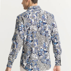 Feline Montage Blue Shirt