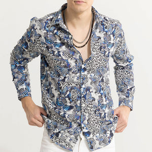 Feline Montage Blue Shirt