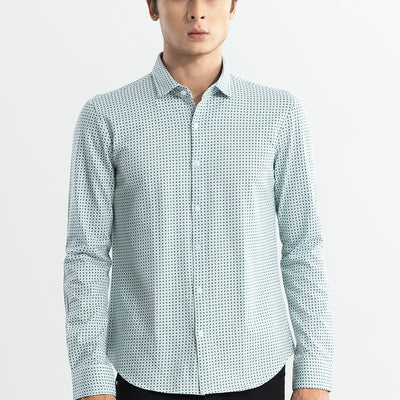 EasyFlex Self Design Green Shirt