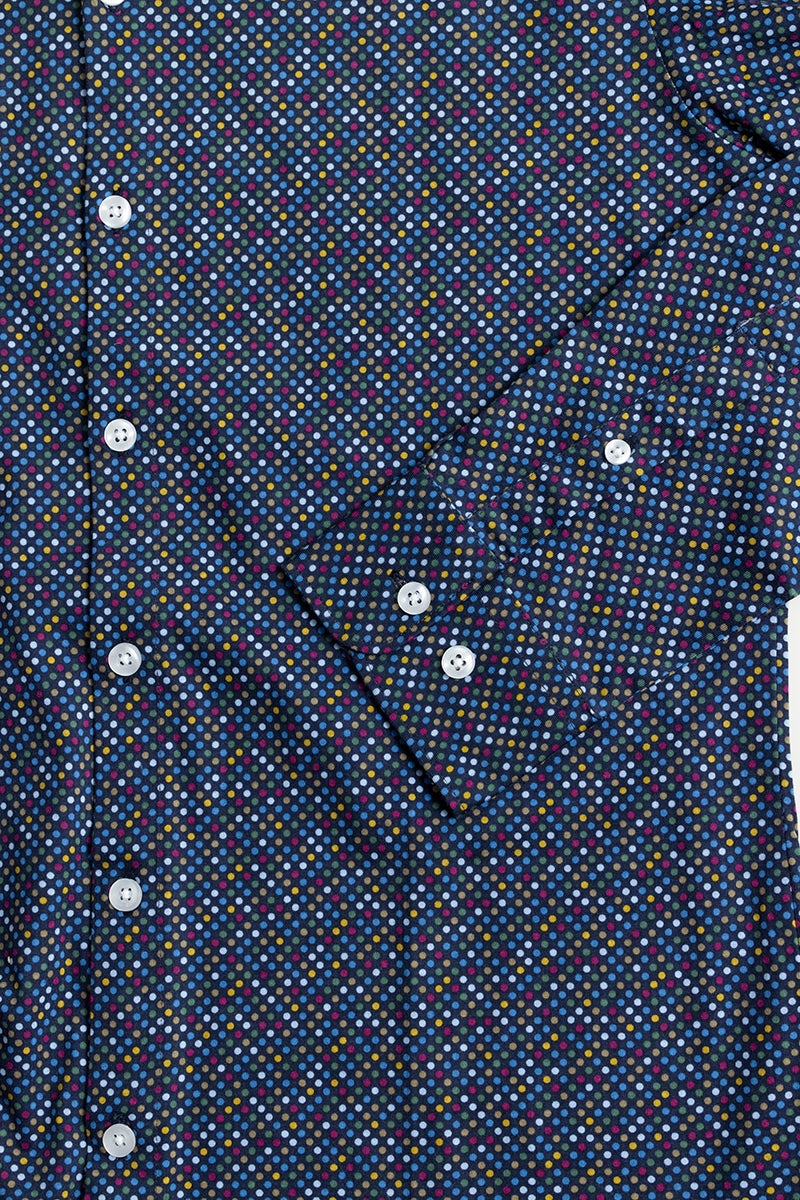 EasyFlex Self Design Dark Blue Shirt