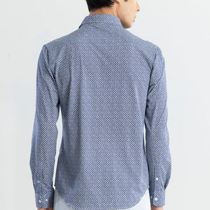 EasyFlex Floral Motif Grey Shirt